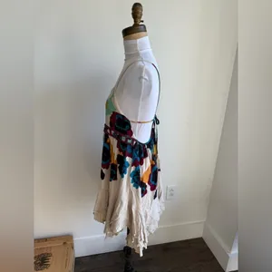 Free People Women's Sweet Lucy Slip Sun Dress Embroidered Tasseled Size XS Multi thumbnail 6