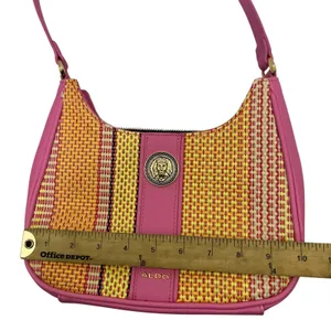 Aldo Pink Stripe Textured Faux Leather Shoulder Bag thumbnail 7