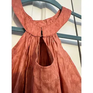 Amani Handicraft Halter Maxi Dress Boho‎ Terracotta Beaded Cotton Size 12 thumbnail 4