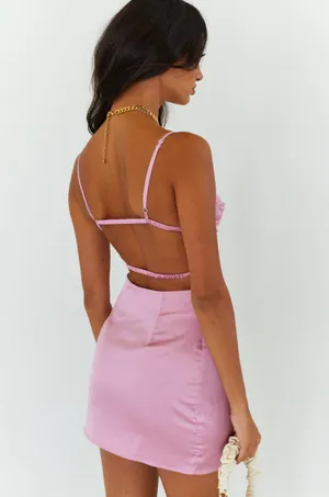 Beginning Boutique Trouble Strappy Mini Pink Dress Size 4 thumbnail 3