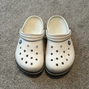 Crocs Crocband Clogs White Black Stripe Sporty‎ Slip On Shoes Womens 8 Mens 6 thumbnail 2