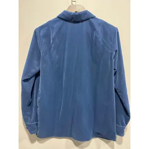 Vintage J.Crew Blue Velvet Button Down Shirt XS Made in Hong Kong thumbnail 6