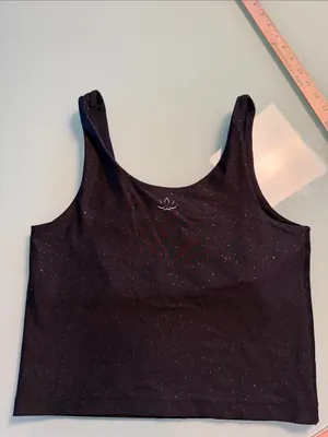 Beyond Yoga Black Speckle Crop Tank size large thumbnail 8