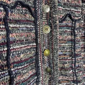 Free People Purple Tweed Cardigan Sweater Size Small thumbnail 5
