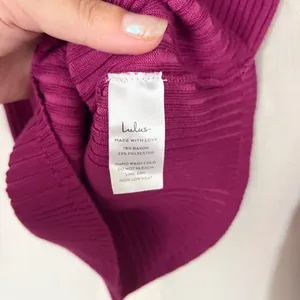 Lulus Chic Observations Purple Ribbed V-Neck Sweater Top thumbnail 9