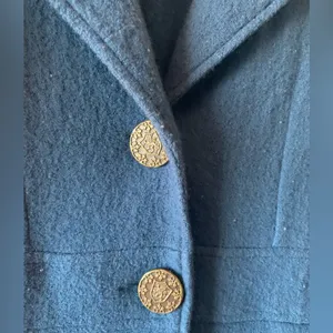 Cabi Dark Teal Merino Wool Blend Pea Coat thumbnail 3