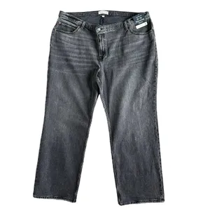 Abercrombie & Fitch Black Grey Curve Love High Rise 90s Relaxed Jeans 36/22R NEW thumbnail 3