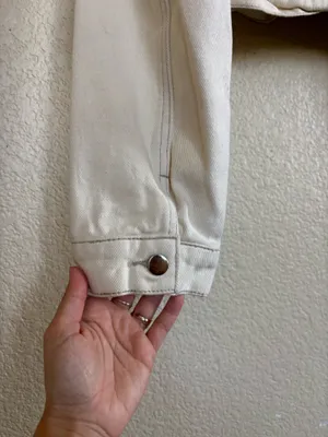 Cropped cream denim jacket White Size M thumbnail 5