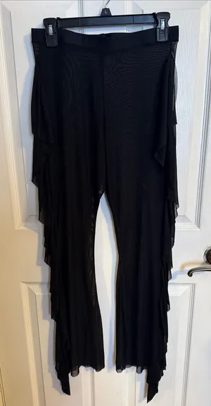 Sheer Black Cover Up Pants Size L thumbnail 1