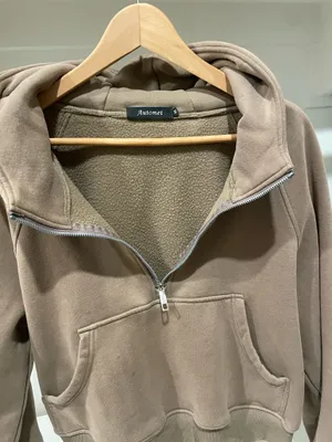 Half zip up hoodie Medium Brown thumbnail 8