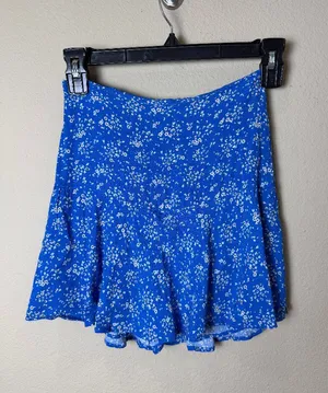 Barcelona Spain Brand Brownie Skirt Skort Blue Floral Size XXS thumbnail 1