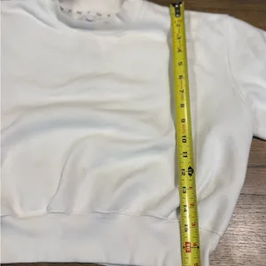 TNA Aritzia White Cropped Crewneck Sweatshirt: Size- Medium thumbnail 4