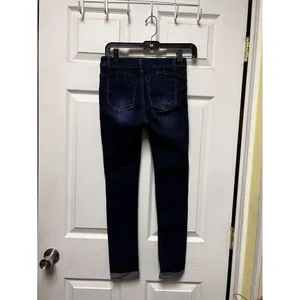 Wax Jean Size 1 Womens Juniors Blue Denim Skinny Stretch‎ Distressed Cuff thumbnail 5