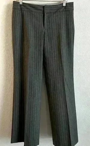 Banana Republic Women’s Gray Wool Lined‎ Stretch Pinstripe Dress Trouser Pants 6 thumbnail 1