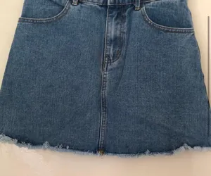 Brandy Melville John Galt Denim Jean Mini Skirt Dark Blue Size Medium thumbnail 2