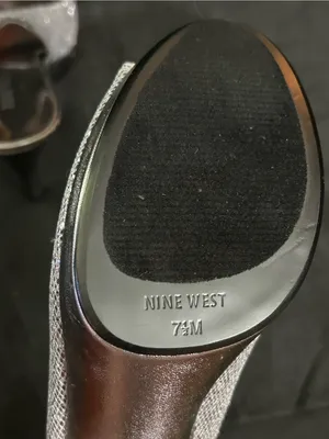 Nine West Women’s Silver Glitter Slingback Peep-Toe Heels 7.5 thumbnail 13