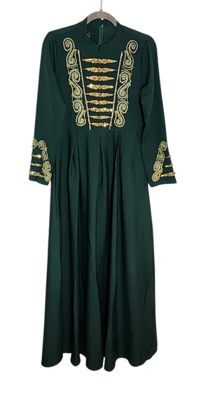 Missvalle Dark Green Modest Formal Dress Beaded Sequin Embroidered Size 38 NWT thumbnail 1