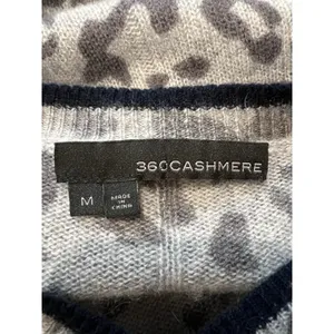 360 Cashmere Women's Leopard Animal Print Sweater Size‎ Medium Cozy Soft READ thumbnail 7
