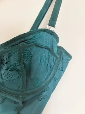 Urban Outfitters Lace Fairycore Romantic Corset Style Bustier Green Cami Top Medium Whimsical thumbnail 5
