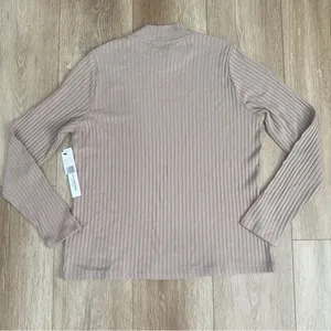 NWT Liverpool Mock Neck Ribbed Knit Top Sandstone Tan Size Large LM8229K61 thumbnail 8