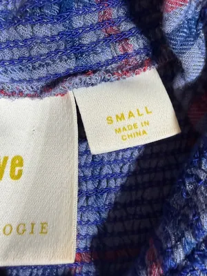 Anthropologie Maeve Blue Lise Plaid Smocked Button‎ Up Top thumbnail 4