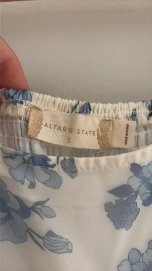 Altar'd State Blue Floral Mini Dress thumbnail 2
