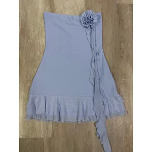 Edikted Thalia Strapless Minidress with Removable Rosette Ruffle Blue Size Small thumbnail 2