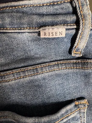 Risen Distressed Straight-Leg Jeans 27 thumbnail 12