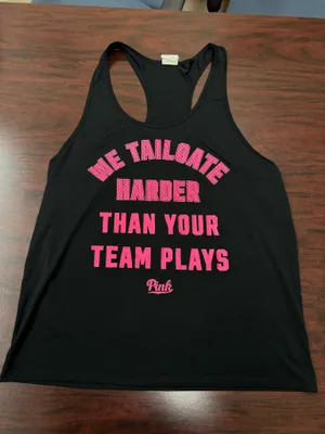 PINK Victoria’s Secret Black Racerback Tailgating Tank Top Size Large thumbnail 1