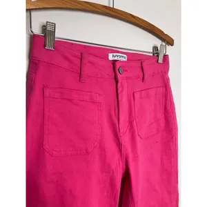 Luvamia Denim Pants Womens Size S Hot Pink Excellent Straight Leg Patch Pockets thumbnail 2