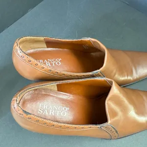 Franco Sarto Womens size 10 Square Toe Western Leather Bootie Heel Brown thumbnail 9
