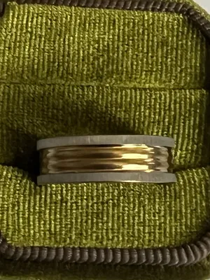 Classic Design Titanium Steel Silver/Gold Ridge Design 6mm Band Size 7.5 thumbnail 2