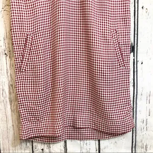 Madewell Gingham shift red white checkered picnic retro dress pockets size xs thumbnail 5