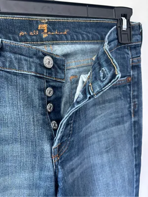 7 For All Mankind Boycut Jeans Boyfriend Fit Bootcut Straight Leg Medium Wash thumbnail 8