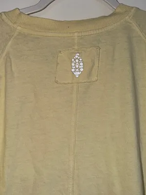 Free People Movement Oversized Cotton T-Shirt Size Medium FP Yellow Shirt Top thumbnail 7
