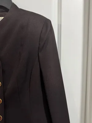 Emily Brown Collarless Button Down Fitted Blazer Jacket 8 Dark Chocolate Career thumbnail 4