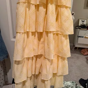 Sofie the Label Dalia Yellow Gingham Tiered Maxi Dress thumbnail 14