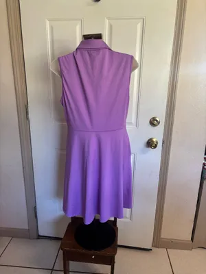 Large FKEEP (Amazon) lavender Golf Tennis V-Neck Dress/ Short Set thumbnail 2