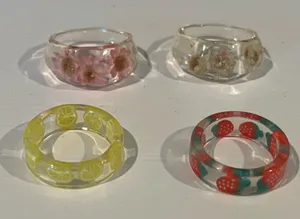 4 Resin Dings of Lemons, Watermelons and Dried Flowers thumbnail 1