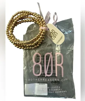 8 Other Reasons Gold Beaded Bracelets NWT thumbnail 1