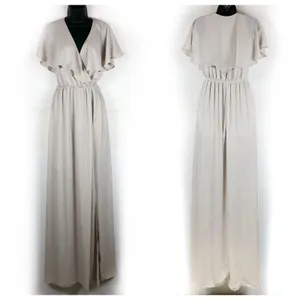 Show Me Your Mumu Audrey Maxi Dress Tan Ruffle Bridesmaid Small Wedding thumbnail 2