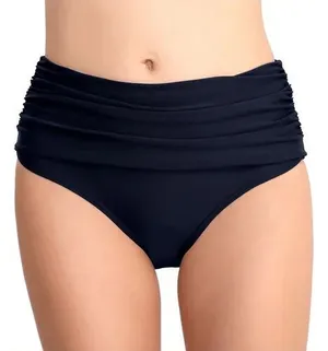 Ralph Lauren Black Ruched High-Waist Bikini Bottoms thumbnail 1