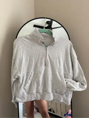 aerie Light Gray Cozy Pullover thumbnail 2