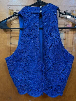 2 piece blue homecoming dress thumbnail 3