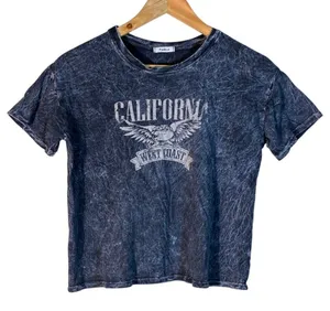 ProBlue California West Coast Eagle Acid Wash Graphic Tee Gray Grunge Size M thumbnail 1