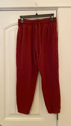 Burgundy Fabletics Joggers thumbnail 1