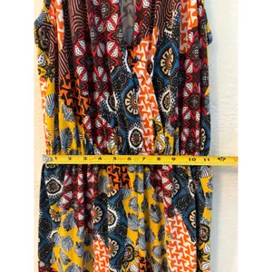 Chances R Womens Patchwork Print Jumpsuit Wide Leg‎ Halter Neck Multi Color L thumbnail 6