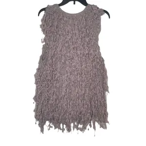 Umgee Women's‎ Cardigan Wrap Shaggy Open Front Fringe Vest Sleeveless Grey Large thumbnail 10