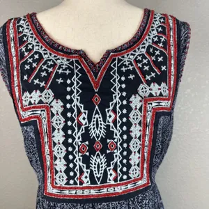 California Moonrise Women‎ Boho Midi Dress Size M Beaded Embroidered Sleeveless thumbnail 2