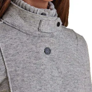 Barbour Women's Size M Millfire Knit Sweater Jacket Gray Tartan Preppy Old Money thumbnail 4